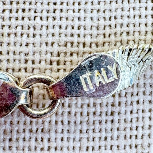 VTG Sterling Silver 925 Twisted Herringbone Chain Necklace Size 18" Length - Picture 6 of 11